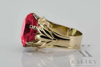 Or jaune 8 carats Ruby Anneau Style vintage vrc029x-rb Art Deco Style soviétique russe URSS